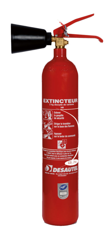 Extincteur au dioxyde de carbone (CO2) 2kg NF